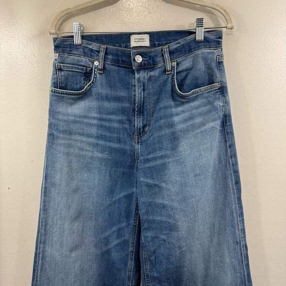 Citizens Of Humanity LYRA Women Jeans Medium Wash Blue Wide Leg Size 28 - Picture 3 of 14